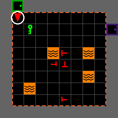 AgentFOVCamera: the view is always exactly the agent's room and switches rooms at the door